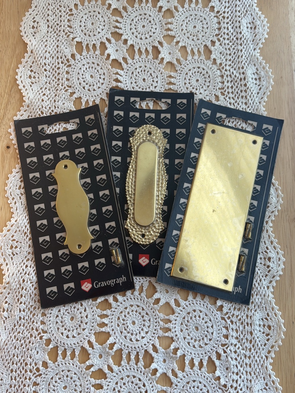 Vintage Brass Gravograph Hardware & Engraving Plaque Bundle